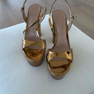Gianvito Rossi Shiny Gold Platform Heels